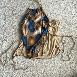 Unique sued tie crop